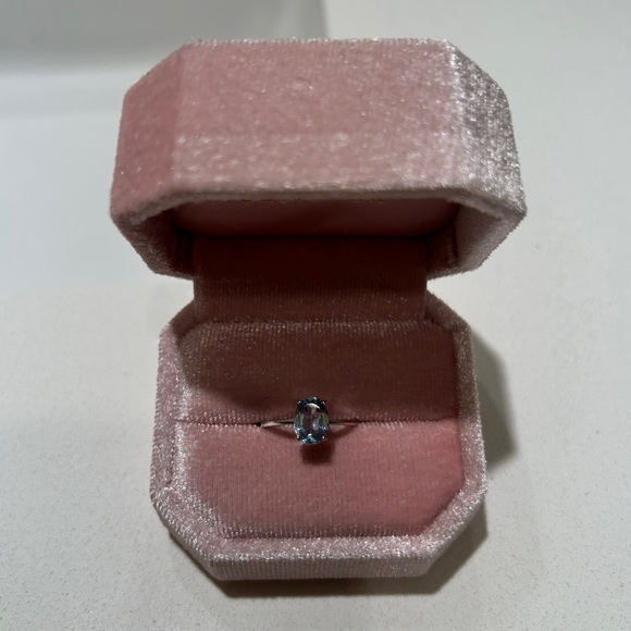 Blue Topaz Sterling Silver Ring - SZ 6 - Picture 1 of 5